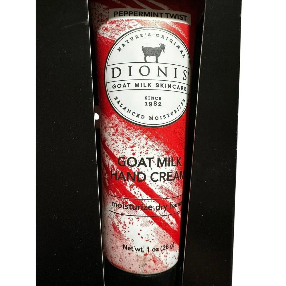 Dionis Goat Milk Set PEPPERMINT TWIST Lip Balm/Hand Cream Gift Set NIB
